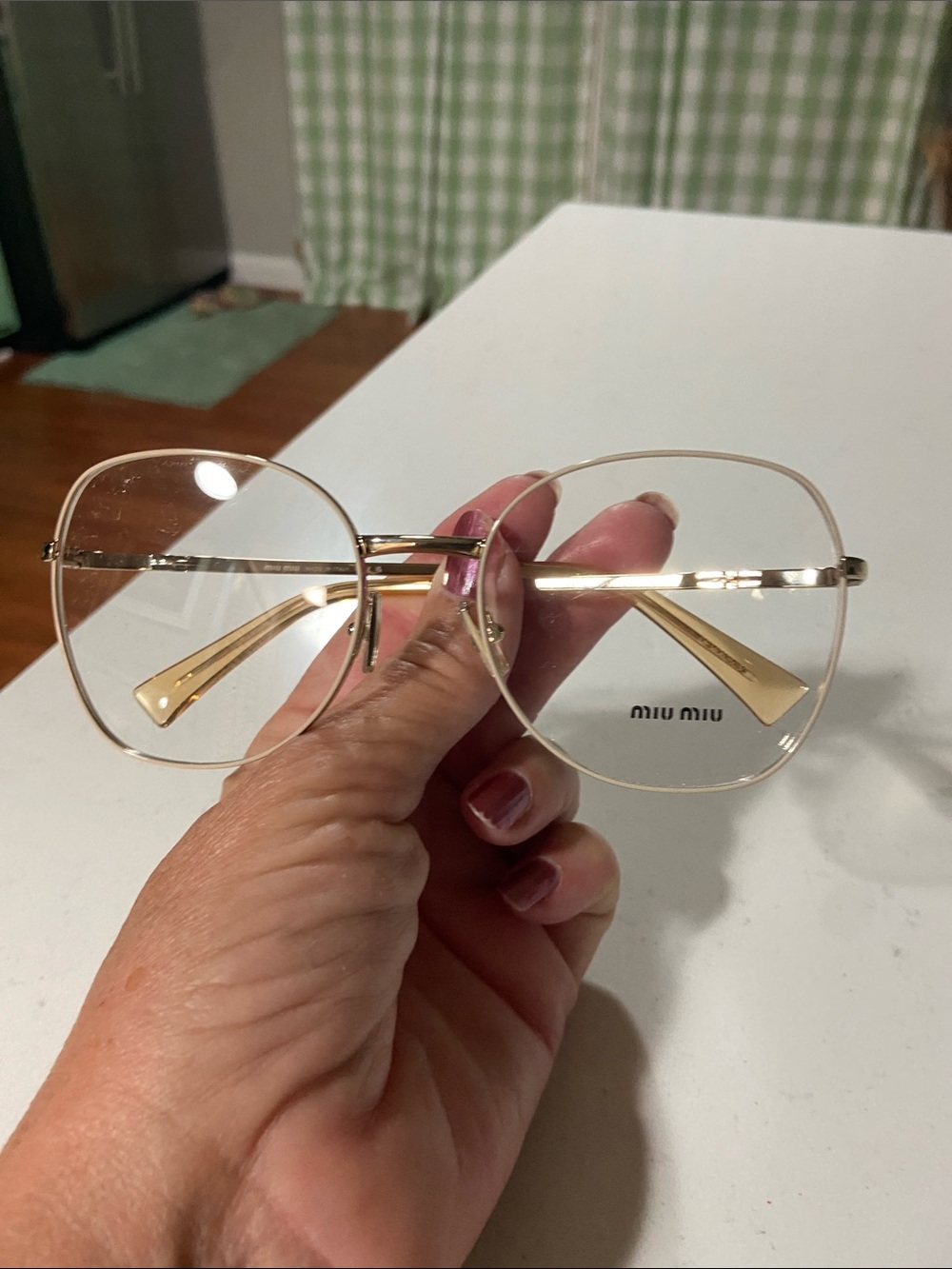 Miu Miu Gold Rimmed Oversized Square Glasses new without tags. Frames only